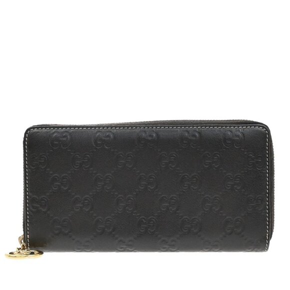 GUCCI Logo Guccissima GG Pattern Long Zipper Wallet Leather Brown 67EF918 - Picture 1 of 13